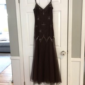Papell Boutique Evening chocolate brown dress